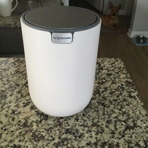 Brightroom White & Gray Small Countertop Touch Trash Can